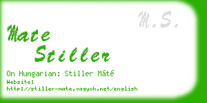 mate stiller business card